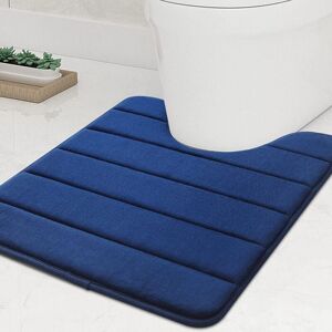 1PC Memory Foam Toilet Seat, Non-Slip, with Cutouts, 40 x 50 cm, Absorbent, Washable, Suitable for Toilet, Blue Ymyny