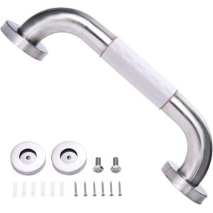 CYSLMUK 1pc Shower Grab Bar (30cm White) Stainless Steel Wall Mounted Grab Bar, Safe Bath Handle for Toilet, Bathroom, Kitchen, Stairs