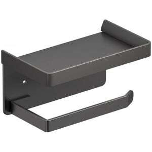 CYSLMUK 1pc(Black) Wall Mounted Toilet Paper Holder with Aluminum Storage Rack for Bathroom Kitchen
