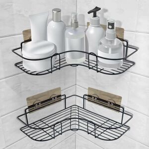 Héloise - 2 Pack Bathroom Corner Shelf, Self Adhesive Shower Organizer Rustproof Stainless Steel No Drilling for Bathroom Storage Shelves Kitchen