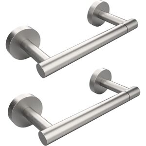 Linghhang - 2 Pieces Brushed Nickel Toilet Paper Holder, 304 Stainless Steel Adjustable Double Post Swivel Wall Mount for Bathroom