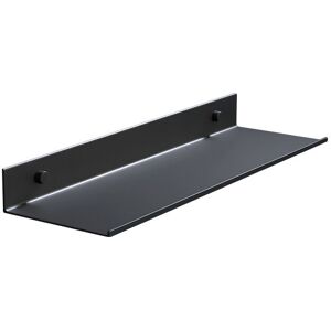 Linghhang - 20CM, Black) Bathroom Shelf No Drilling, Black Wall Shelf, Metal Shower Shelf 20cm, Decorative Floating Shelf for Living Room, Bathroom,