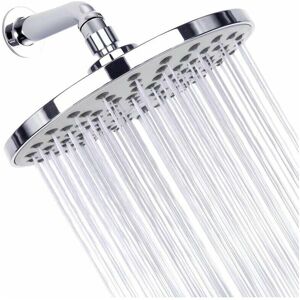 DEWDAT 20cm Shower Head - 304 Stainless Steel Round High Pressure Shower Head for Comfortable Low Water Pressure Shower - Wall or Ceiling Mounted (Chrome)