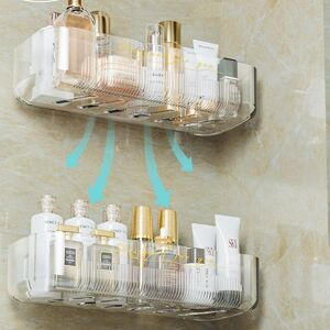 Csparkv - 25x11x5cm, Set of 2 Shower Shelf, Shower Basket Bathroom Shelf Without Drilling, Bathroom Wall Shelves, for Bathroom/Kitchen