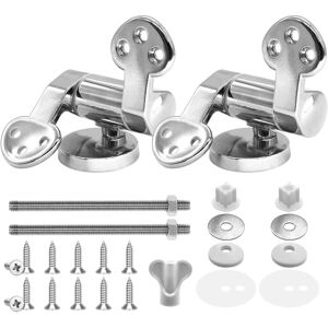 CYSLMUK 2pcs Toilet Seat Hinge Fixing Kit with Zinc Alloy Fittings Replacement Toilet Seat Hinges