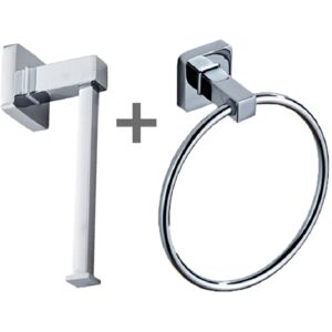 Linghhang - 2pcs Towel Holder, 15.7cm Towel Ring Frosted Black Wall Mounted Round Stainless Steel Towel Ring Holder for Kitchen Bathroom