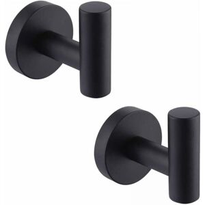 CYSLMUK 2pcs Wall Hook Bathroom Towel Holder Hook Matte Black SUS304 Stainless Steel Hooks Clothes Rack Towel Holder Storage