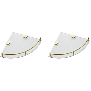 Tlily - 2X Bathroom Shelves, Bathroom Glass Corner Shelf Wall Mounted ,Tempered Glass Shelf for Storing Shower Gel/Soap-B