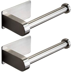 TLILY 2X Self Adhesive Toilet Paper Holder Bathroom Paper Holder Stand No Drilling Brushed