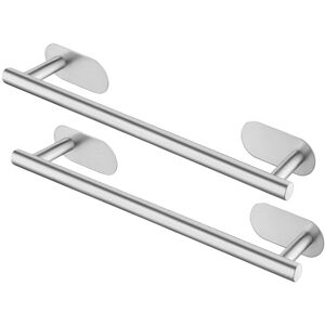 TLILY 2X Stainless Steel Towel Rail Self Adhesive Towel Rack for Bathroom Kitchen Toilet Wall Mounted Punch-Free Installation