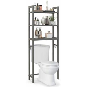 Costway - 3-Tier Over-The-Toilet Storage Shelf Space Saving Metal Bathroom Organizer