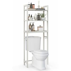 Costway - 3-Tier Over-The-Toilet Storage Shelf Space Saving Metal Bathroom Organizer