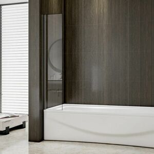 SKY - Bathroom 250x1400mm Height Corner Fixed Bath Shower Screen Over Bath Square Cut