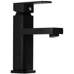 Tonchean - 304 stainless steel black paint under counter basin faucet square single hole hot and cold mixing basin faucet hotel