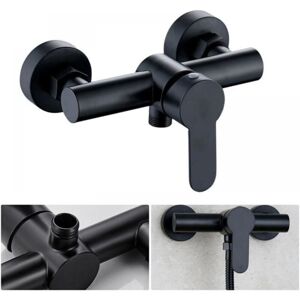 Cyslmuk - 304 Stainless Steel Shower Faucet Hot and Cold Shower Mixer Tap for Bathroom - Black, 1pc
