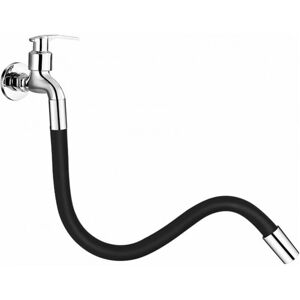 Cyslmuk - 50cm Flexible 360° Faucet Extension - for Bathroom and Outdoor, Kitchen, Black, with Bayonet Connection Total Length