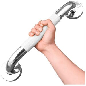 CYSLMUK 30cm Safety Bathtub Handle Stainless Steel Toilet Grab Bar Wall Mounted for Bathroom wc Handle for Children/Elderly White Non-Slip with Fluorescent