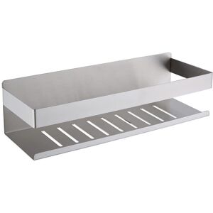 Cyslmuk - 30cm Self Adhesive Shower Caddy, No Drilling Bathroom Shelf, SUS304 Stainless Steel Self Adhesive Shower Caddy, Matte Silver