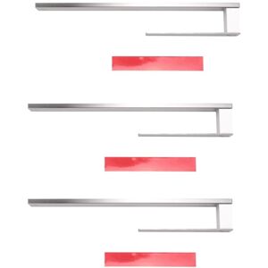 TLILY 3X Stainless Steel Towel Bar - Self-Adhesive Punch-Free 39cm Black Bathroom Towel Holder (Silver)