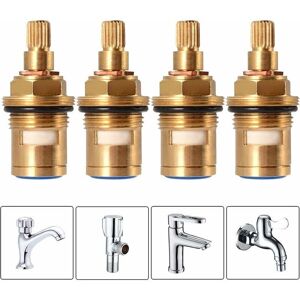 Gotrays - 4 Pcs Ceramic Disc Head, Hot and Cold Faucet Replacement Cartridge, Universal Replacement Ceramic Cartridges, for Bathroom Kitchen Home