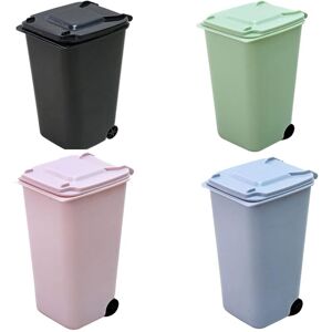 Héloise - 4 pcs Portable Desktop Storage Table Trash Can Mini Storage Table Pen Container Plastic Mini Container Trash Can Tabletop Air Leak Proof