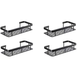 Tlily - 4 Pieces Bathroom Shelves No Drilling Wall Mounted Corner Shelf Shower Storage Holder Toilet Makeup Organizer for Shampoo