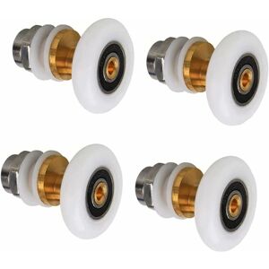 ZVD - 4 Pieces Shower Door Rollers, 25mm Shower Sliding Door Rollers Replacement Bearing, For Replacement Shower Sliding Glass Door Runners Rollers