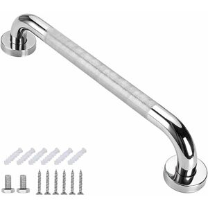 CYSLMUK 40cm Bath Grab Bar Handrail Adult Toilet Riser Stainless Steel Bath Grab Bar with Non-Slip Handle Bathroom Suction Cup Shower Rod