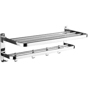 Ikodm - 40cm Stainless Steel Wall Mounted Brushed Bathroom Towel Rack Towel Holder Hotel Shelf Storage Rack.