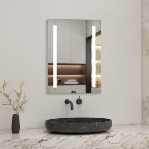 Acezanble - 500x700mm Heated Bathroom Mirror with Touch Lights,Wall Mounted,IP44,Vertical or Horizontal