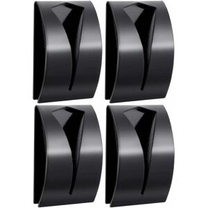 Cyslmuk - 4pcs Black Kitchen Towel Holder, Stainless Steel Self Adhesive Hooks, No Drilling Wall Mounted Towel Rack, Towel Bar
