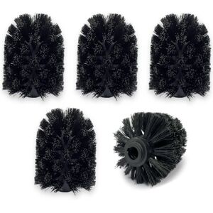 LINGHHANG (5-Pack) Replacement Toilet Brush Head Replacement Head for Toilet Brush Plastic Black 7 x 7 x 9 cm (Head)