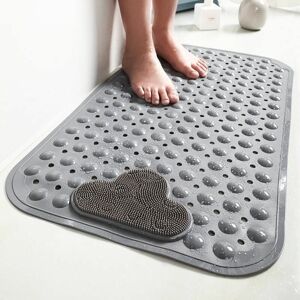 CYSLMUK 40x70cm,Non-slip Shower Mat with Suction Cup Drainage Hole,Shower Mat with Massage Cushion