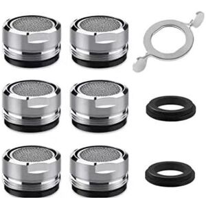 6 Pieces M24 Faucet Aerator, Water Saving Faucet Aerator with Stainless Steel and ABS Filter YMYNY