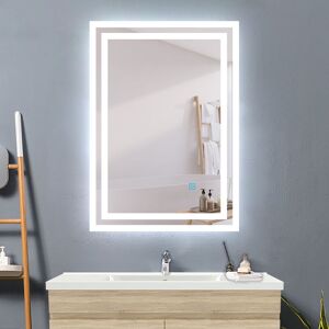 ACEZANBLE 500x700 Bathroom Mirrors with LED Lights Anti Fog Touch Sensor Wall Mounted IP44 Vertical or Horizontal