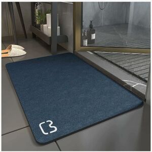 CYSLMUK 60x90 Non-Slip Bath Mat Super Absorbent Diatomite Bathroom Mat Microfiber Bathtub Mat Shower Mat Soft Quick Drying (Navy Blue)