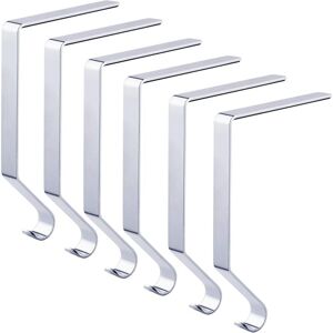Linghhang - 6pcs Christmas Sock Holder Metal Mantel Stocking Hook Fireplace Hook