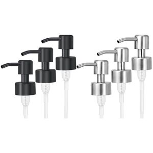TLILY 6Pcs Stainless Steel Liquid Soap Dispenser Pump Replacement with Thread for Standard 28/400 Neck Size Nozzle & Tube