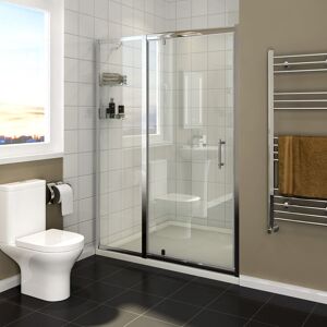 700mm Pivot Hinge Shower Door 6mm Safety Glass Reversible Shower Enclosure Cubicle - Elegant