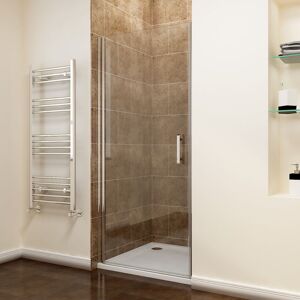 760 x 900mm Frameless Pivot Shower Door Enclosure 6mm Safety Glass Reversible Shower Cubicle Door + Shower Tray - Elegant