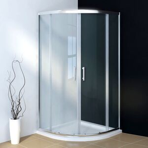800 x 800 mm Quadrant Shower Cubicle Enclosure 6mm Glass Sliding Door with Stone Tray - Elegant