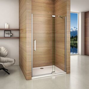 AICA SANITAIRE 80x195cm 8mm nano Glass Frameless Pivot Shower Enclosure Door Screen with 80x90cm shower tray