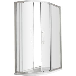 BALTERLEY 8mm Toughened Safety Glass Offset Shower Quadrant, Chrome - 1200 x 800mm