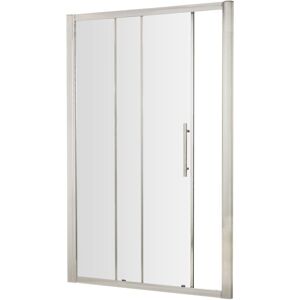 BALTERLEY 8mm Toughened Safety Glass Single Sliding Shower Door, Chrome, 1400mm