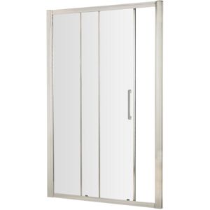 Sonic 8mm Toughened Safety Glass Single Sliding Shower Door & Bar Handle, Chrome, 1400mm - Balterley