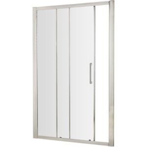 Sonic 8mm Toughened Safety Glass Single Sliding Shower Door & Bar Handle, Chrome, 1200mm Balterley