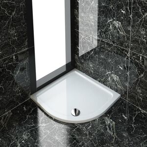 ELEGANT 900 x 900 x 40 mm Quadrant Stone Tray for Bathroom Shower enclosure Corner Glass Door Waste trap