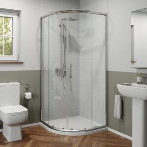 LUXURA 900mm x 900mm Quadrant Shower Enclosure 6mm Safety Glass Walk In Cubicle Framed - Clear