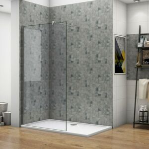 Acezanble - 1000x1950mm Walk In Wet Room Shower Easyclean Glass Enclosure Screen
