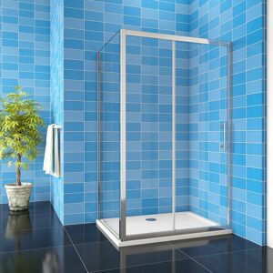 ACEZANBLE Biubiubath 1900H Bathroom Sliding Shower 1200mm Door with 700mm side panel + 1200x700mm Tray Waste